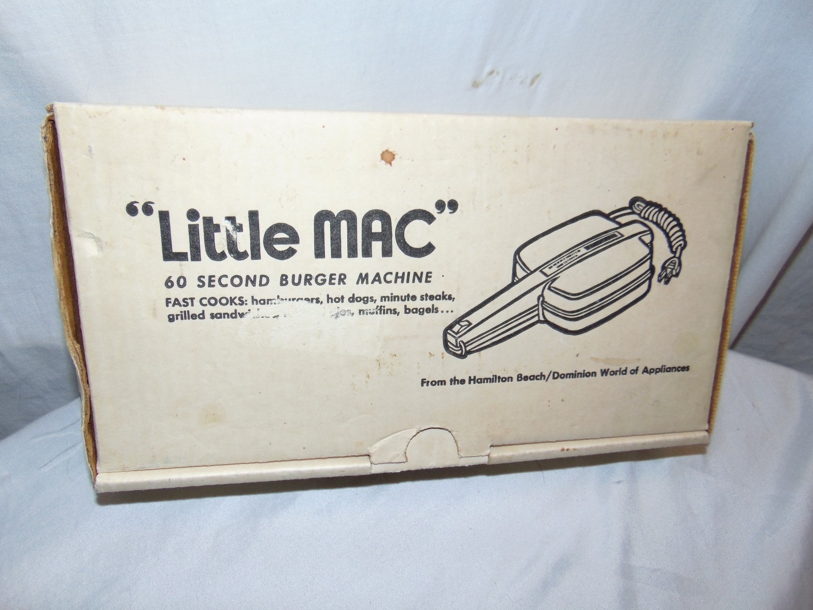 Vintage Little Mac 60 Second Burger Machine Model 2108 Original Box Paperwork