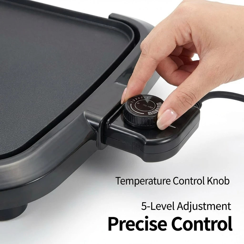 Aoran 1600W Electric Griddle Non-Stick 5 Temperature Control Large Indoor Outdoo