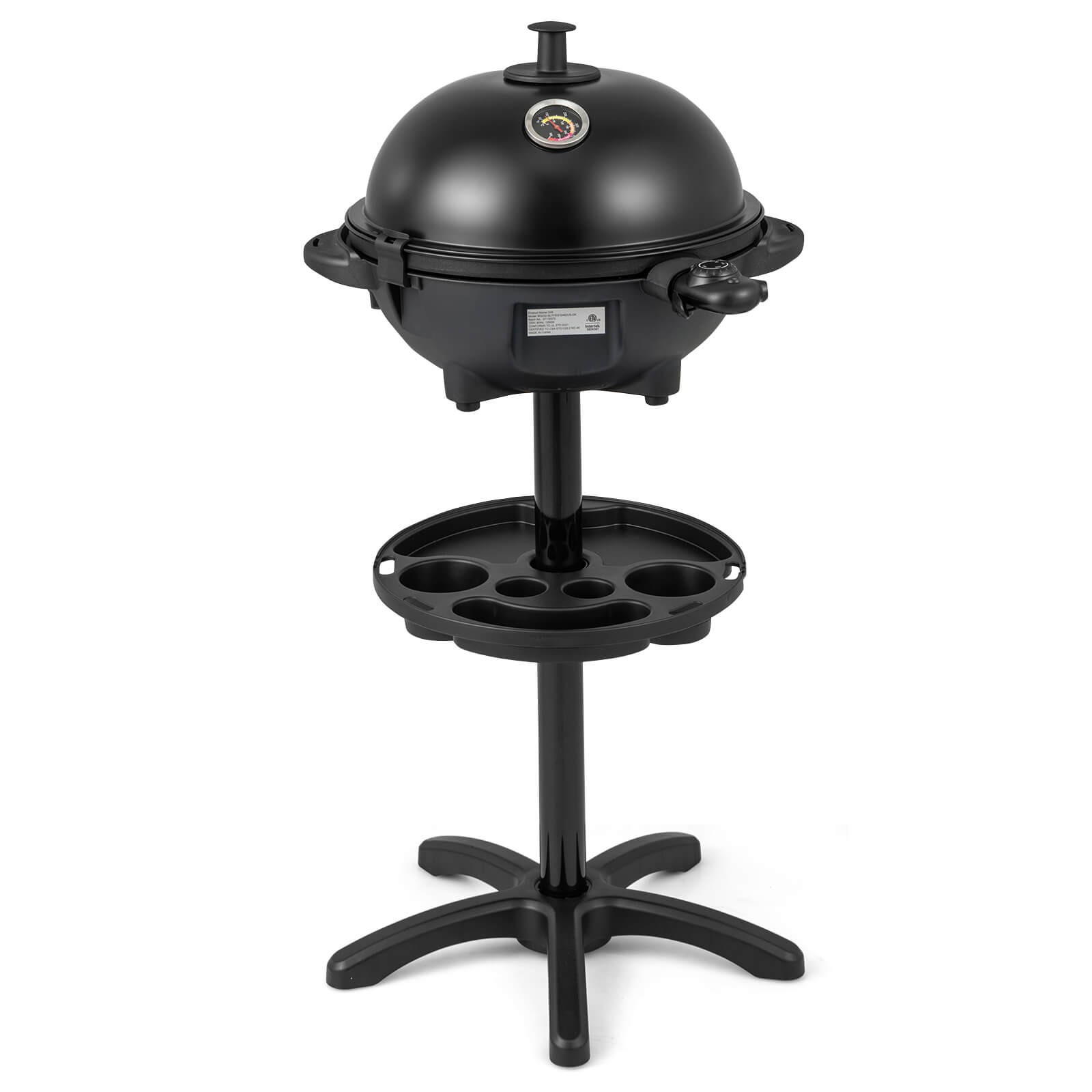 Indoor Outdoor Electric Grill w/ Non-stick Grill Plate Temperature Control