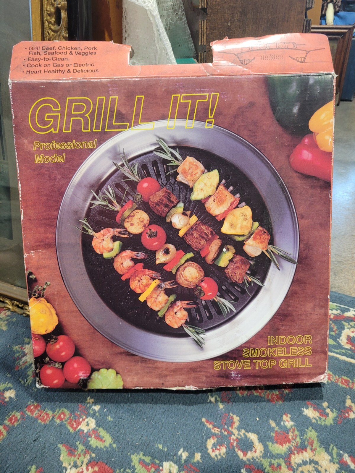 Indoor Smokeless Stove Top Grill Professional Model 1998 Grill It! B2