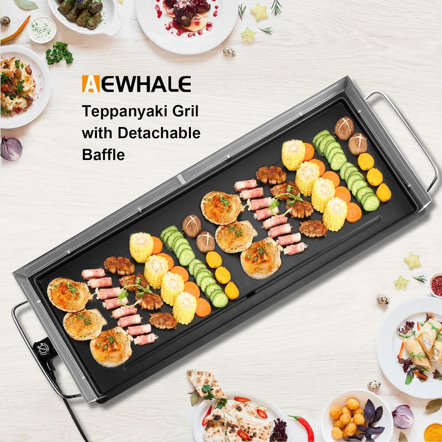Extra Large 35″ Electric Nonstick Griddle Grill – Indoor/Outdoor BBQ & Easy Clea
