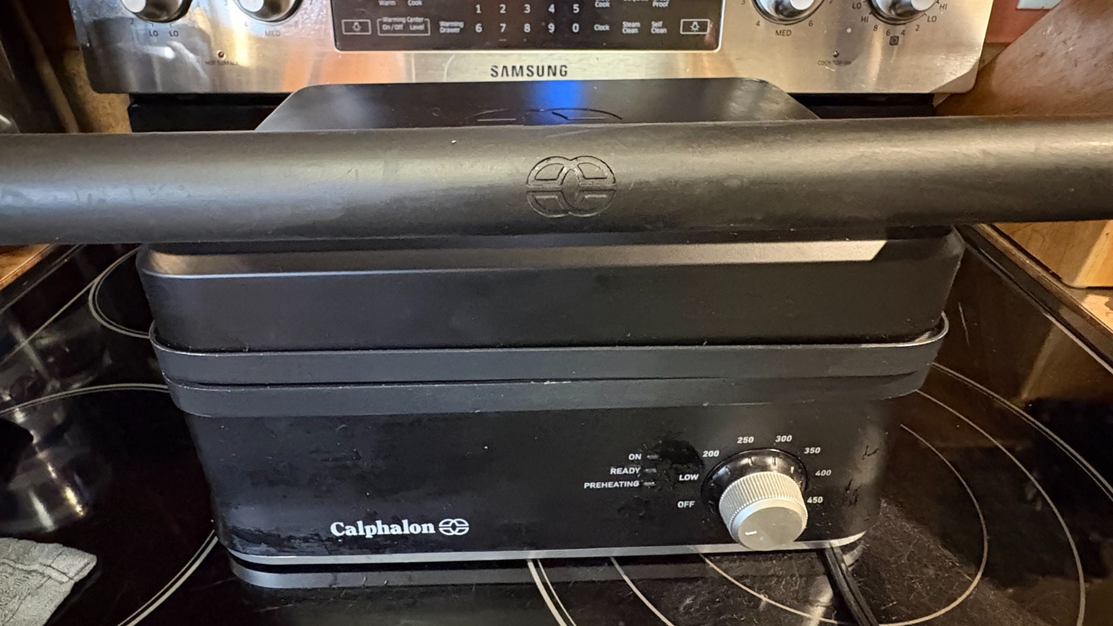 Calphalon Black CKCLIG3 Nonstick Ceramic Precision Control Multi Grill Press