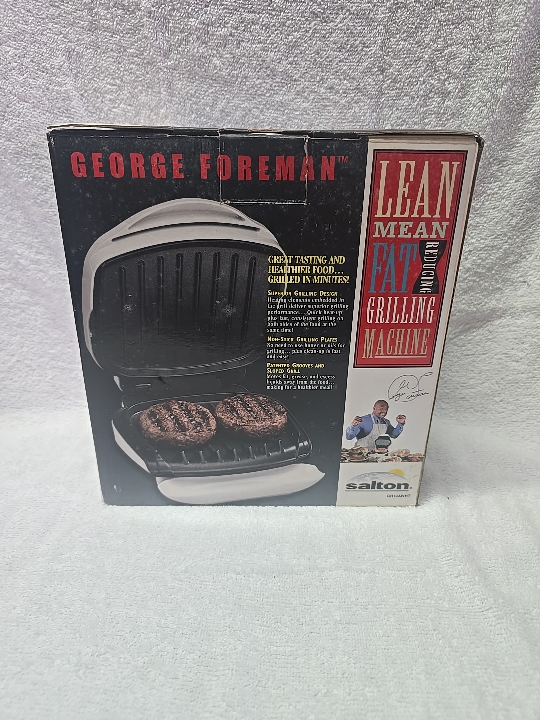 George Foreman Lean Mean Fat Reducing Grilling Machine XL Family GR20 White NEW