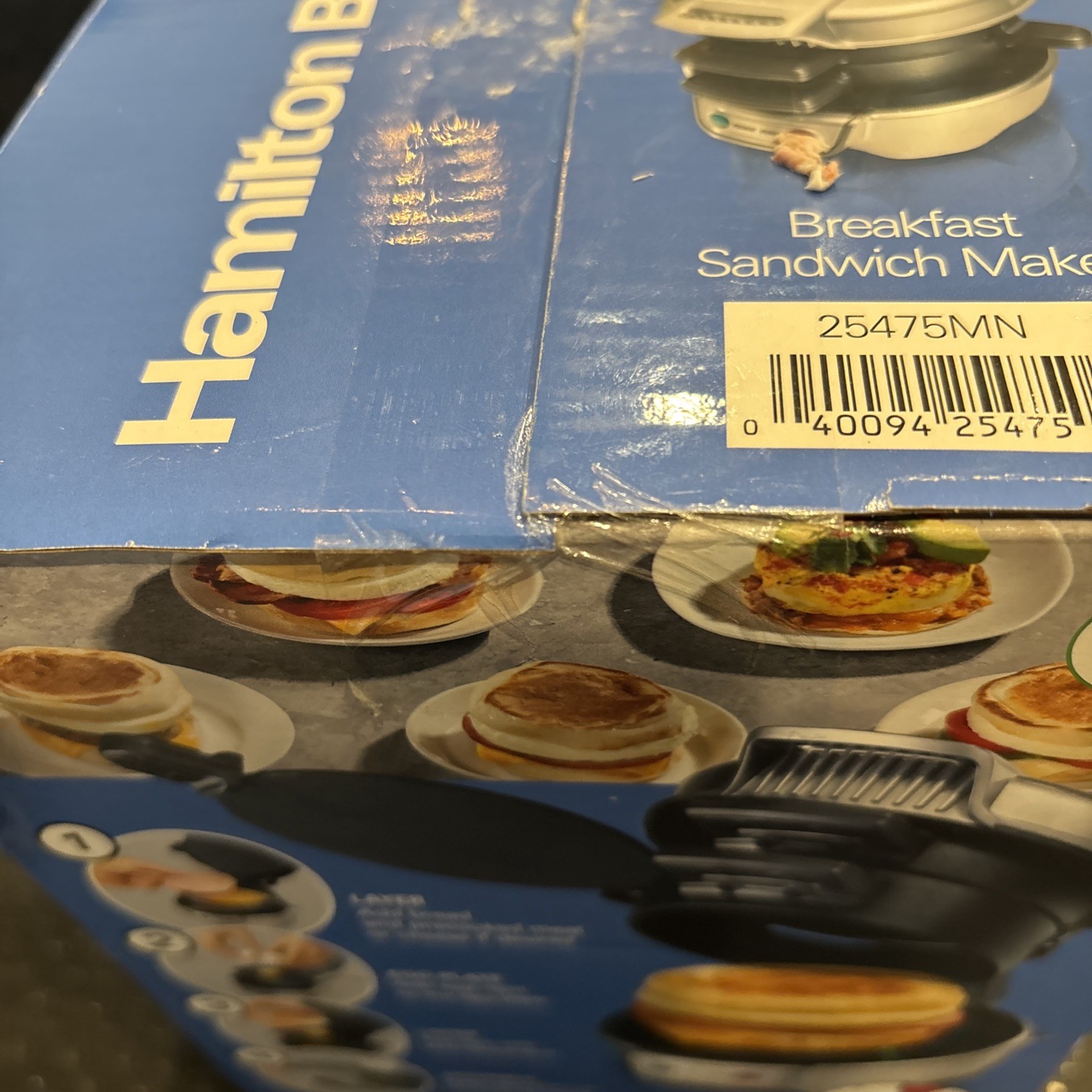 Hamilton Beach Breakfast Sandwich Maker with Timer – Dark Gray -25478 New In Box