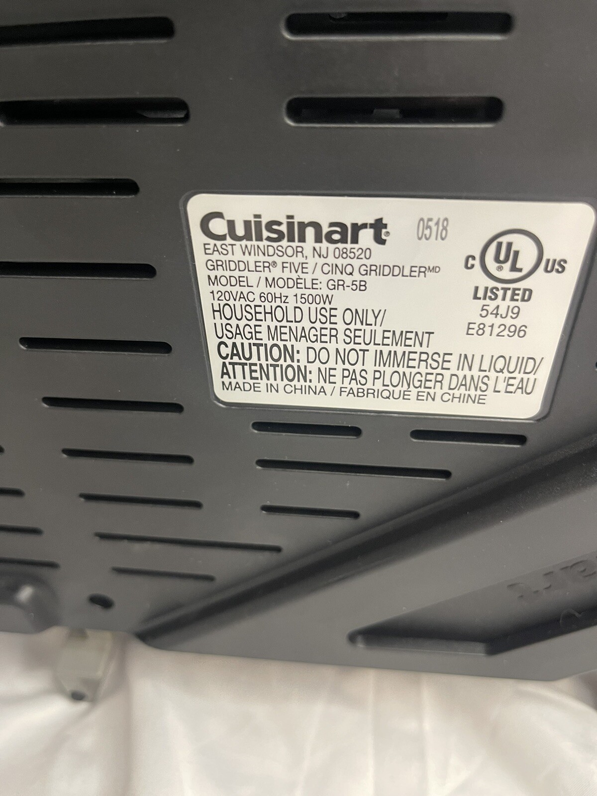 CUISINART GRIDDLER GR5-B LCD Panini Press, Grill, Griddle W / Drip Tray WORKS!!!