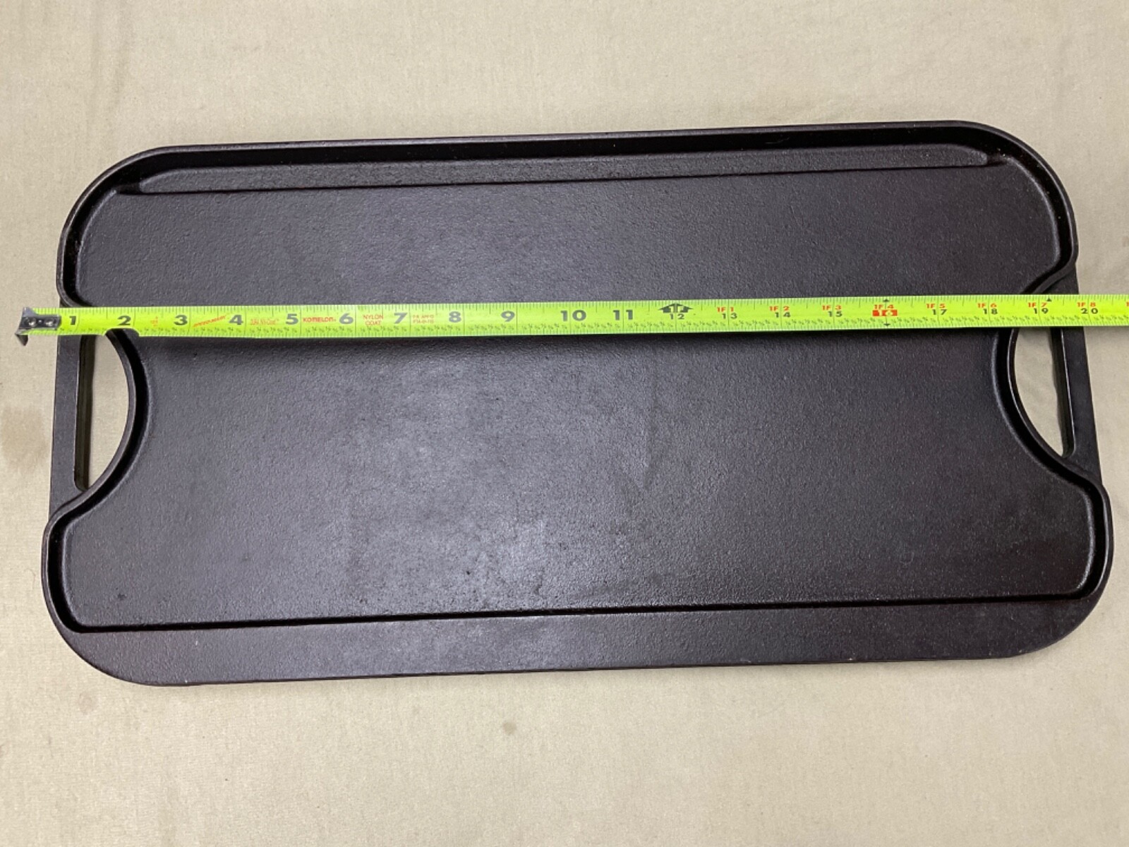 Lodge Pro-Grid Cast Iron Reversible Grill Griddle Combo PG12 USA 20×10 3/8in.