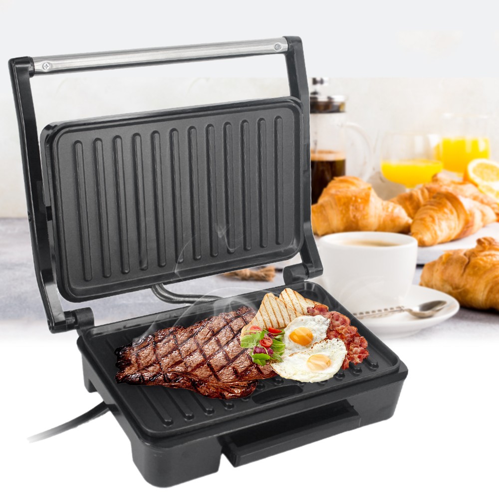Panini Maker Household Stainless Steel 850W High Power Nonstick Pan Steak