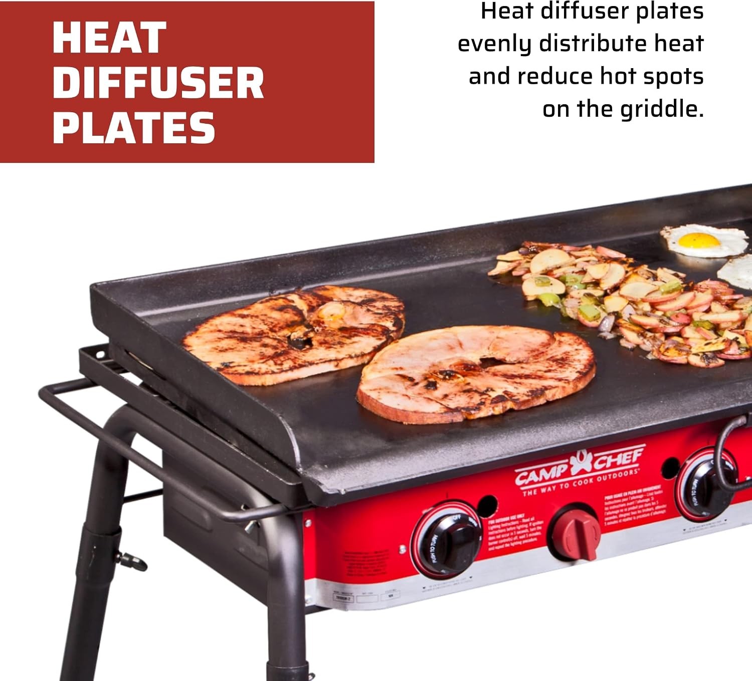 Professional Fry Griddle 3 Burner Griddle Cooking Dimensions 16 in. x 38 in