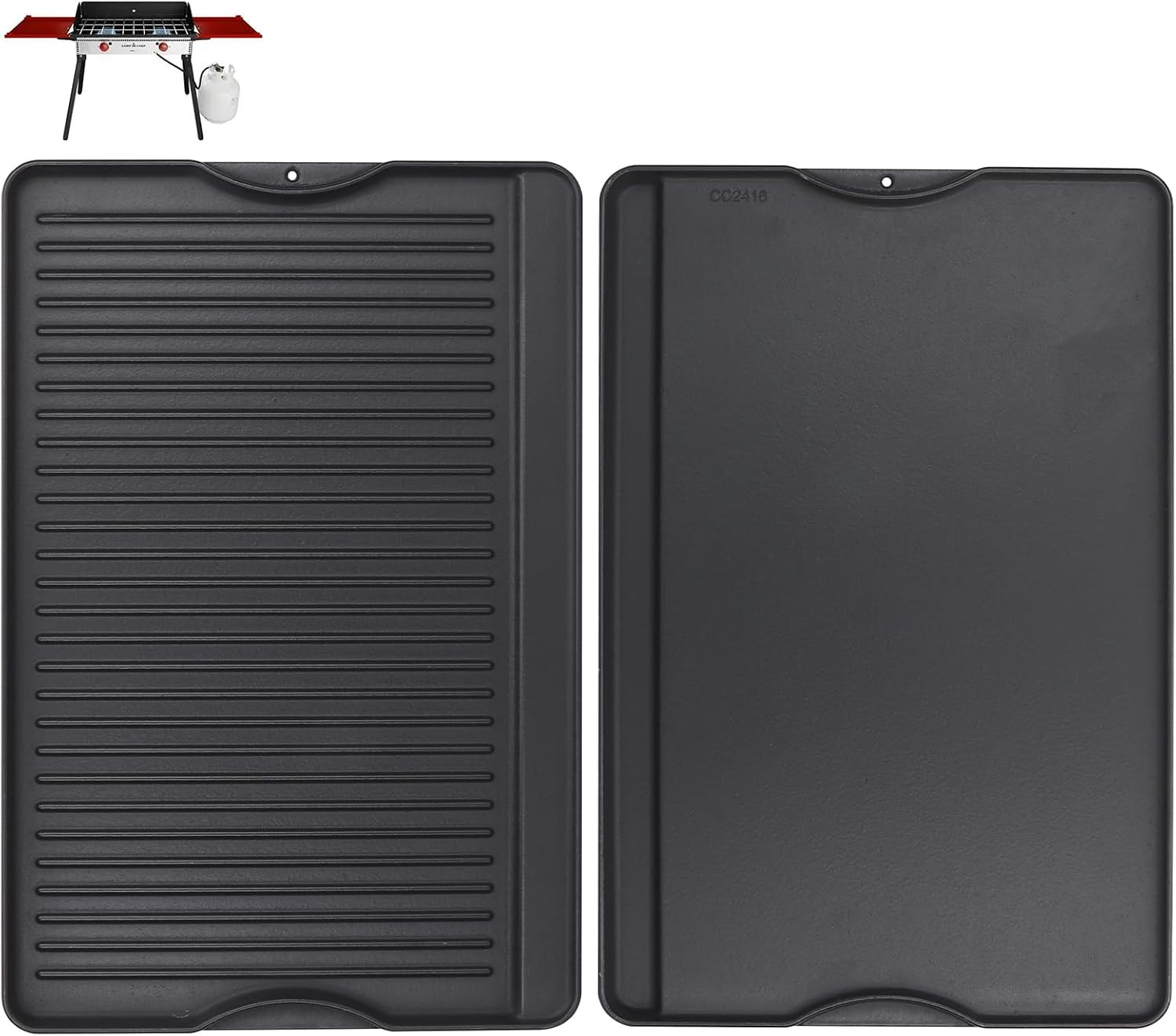 24″ X 16″ Reversible Cast Iron Griddle for Camp Chef, Stove Top Accessories | Fl