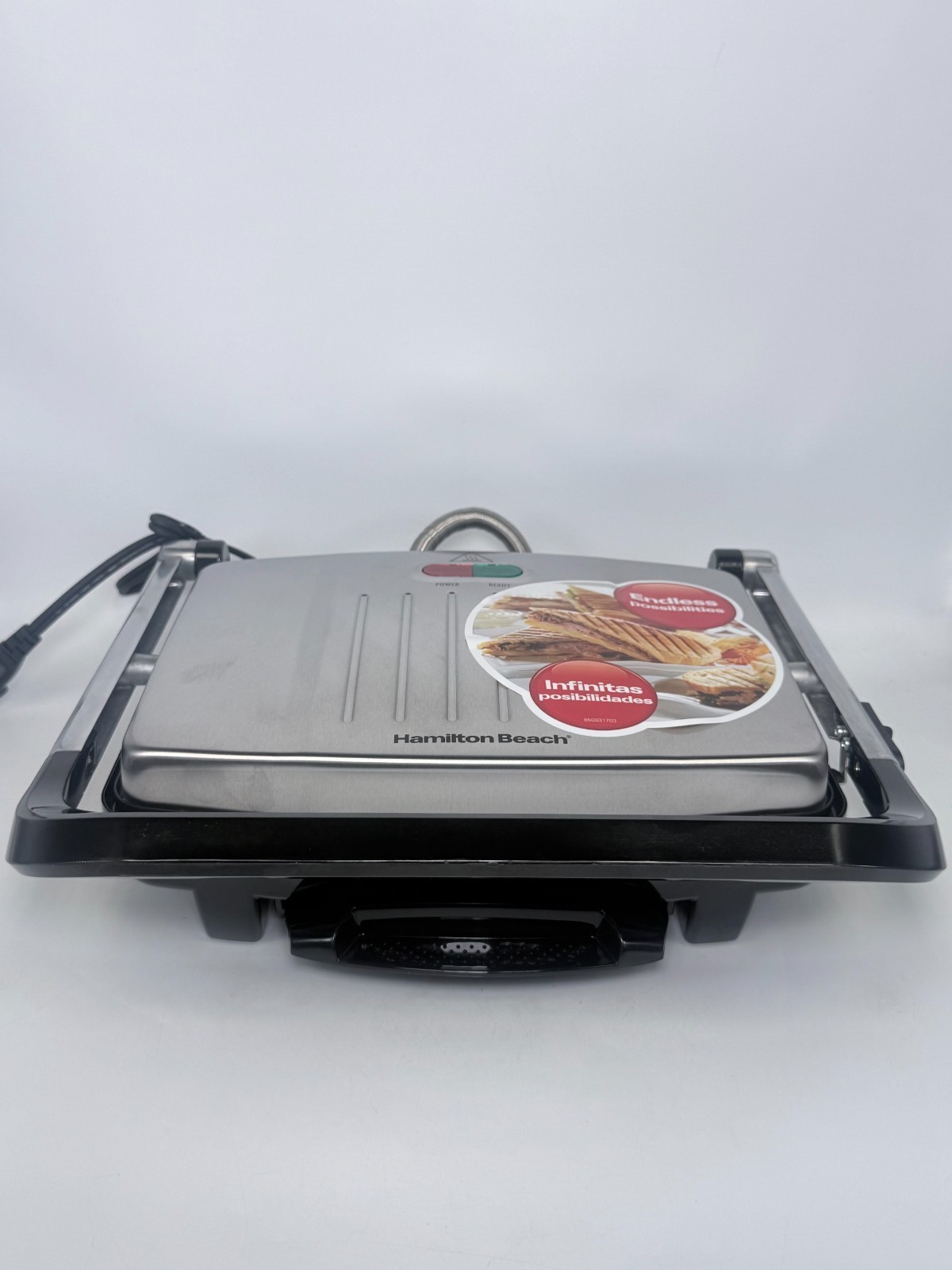 Hamilton Beach Electric Panini Press & Indoor Grill Stainless Steel (25410) NEW