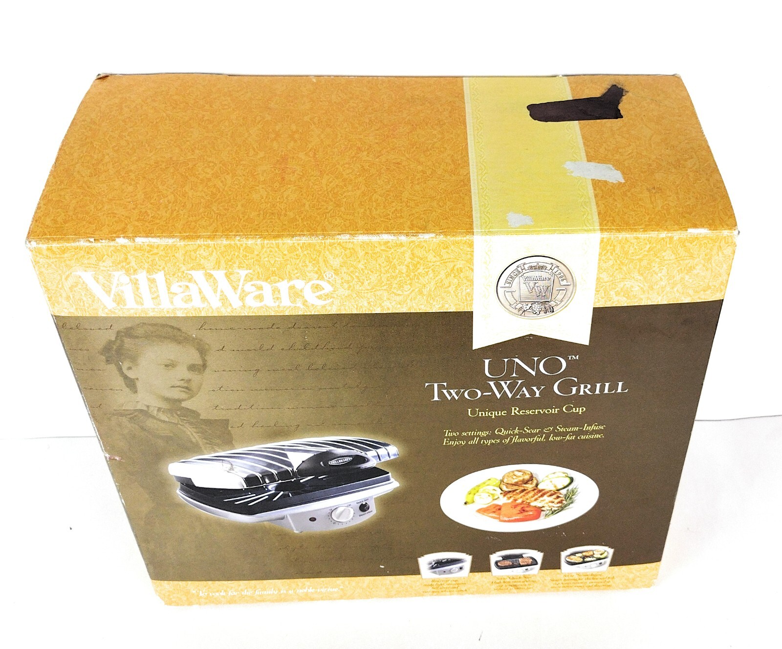 Villaware UNO Two Way Indoor Grill V2030 New in Open Box