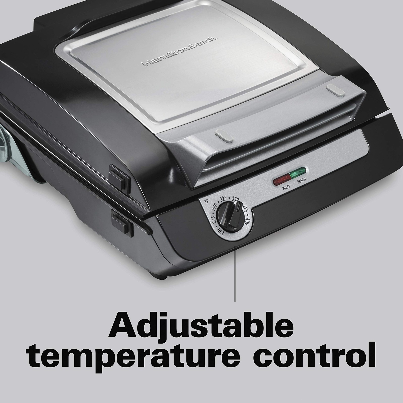 Hamilton Beach 4-in-1 Indoor Grill Electric Griddle Combo with Bacon Cooker,