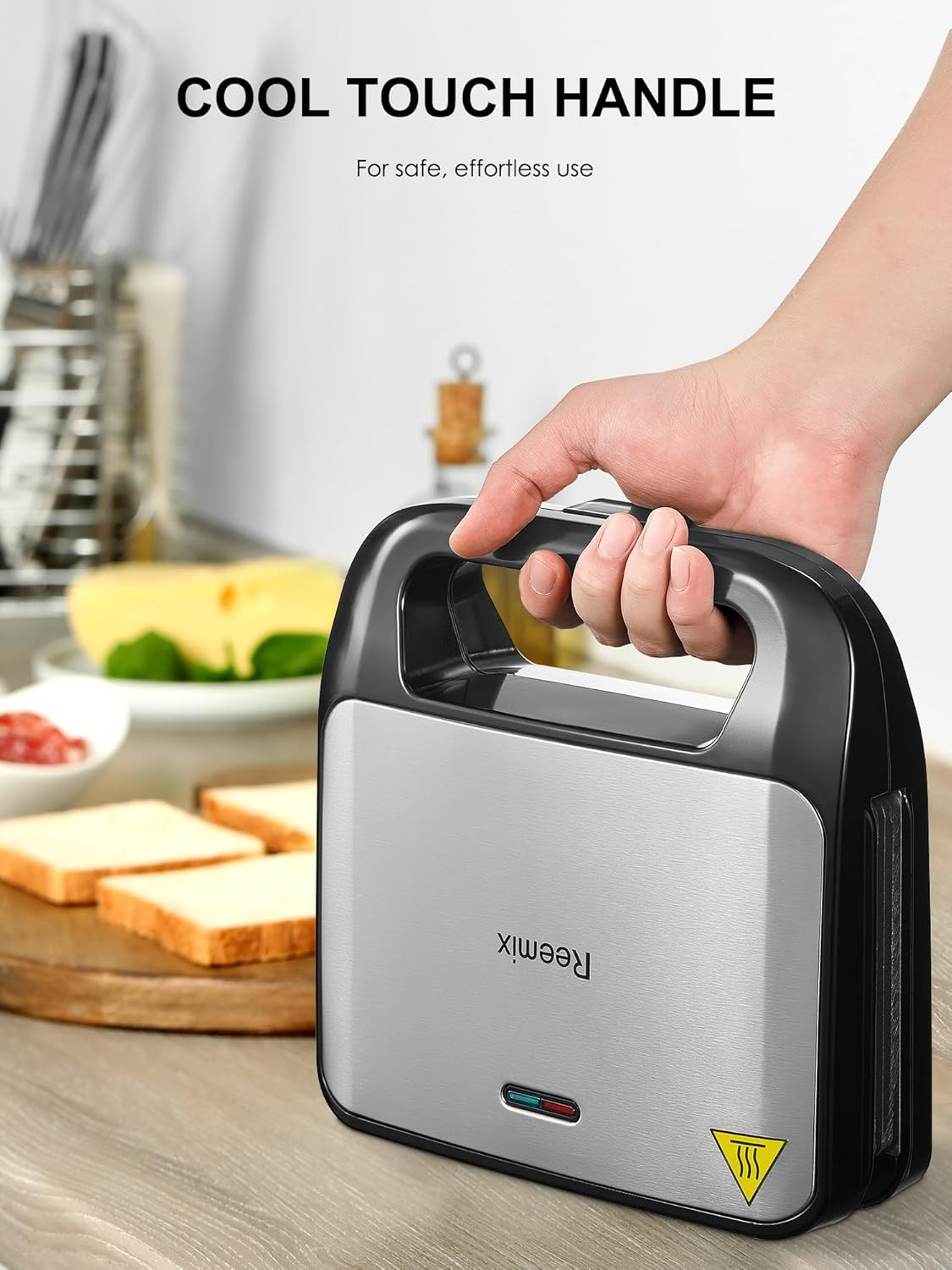 3-In-1 Waffle, Grill & Sandwich Maker, Panini Press Grill and Waffle Iron Set wi
