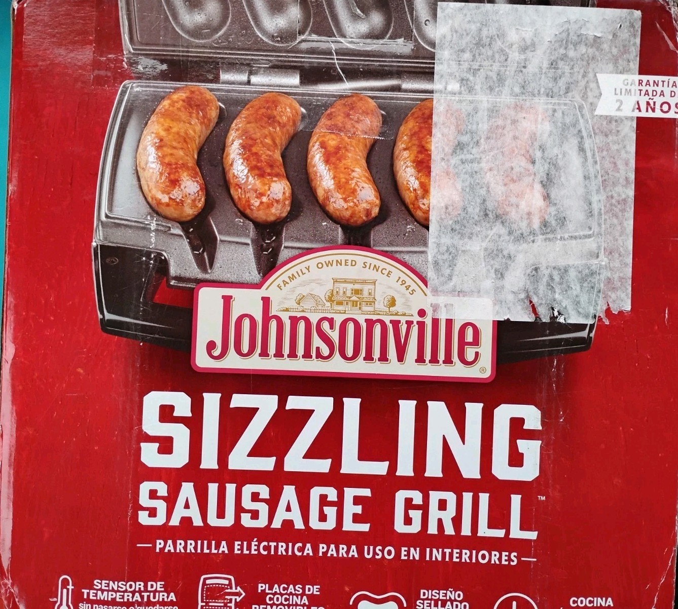 Johnsonville Sizzling Sausage Indoor Electric Grill Countertop Original Box
