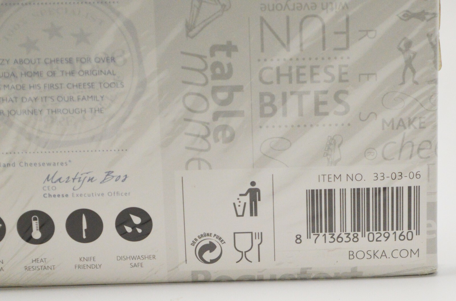 Boska Epic Party Cheese Set, Wood Fiber & Stainless Pro Chopping Board