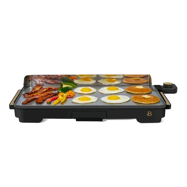 Beautiful XL Electric Griddle 12″ x 22,” Non-stick, Black Sesame by Drew Barrymo
