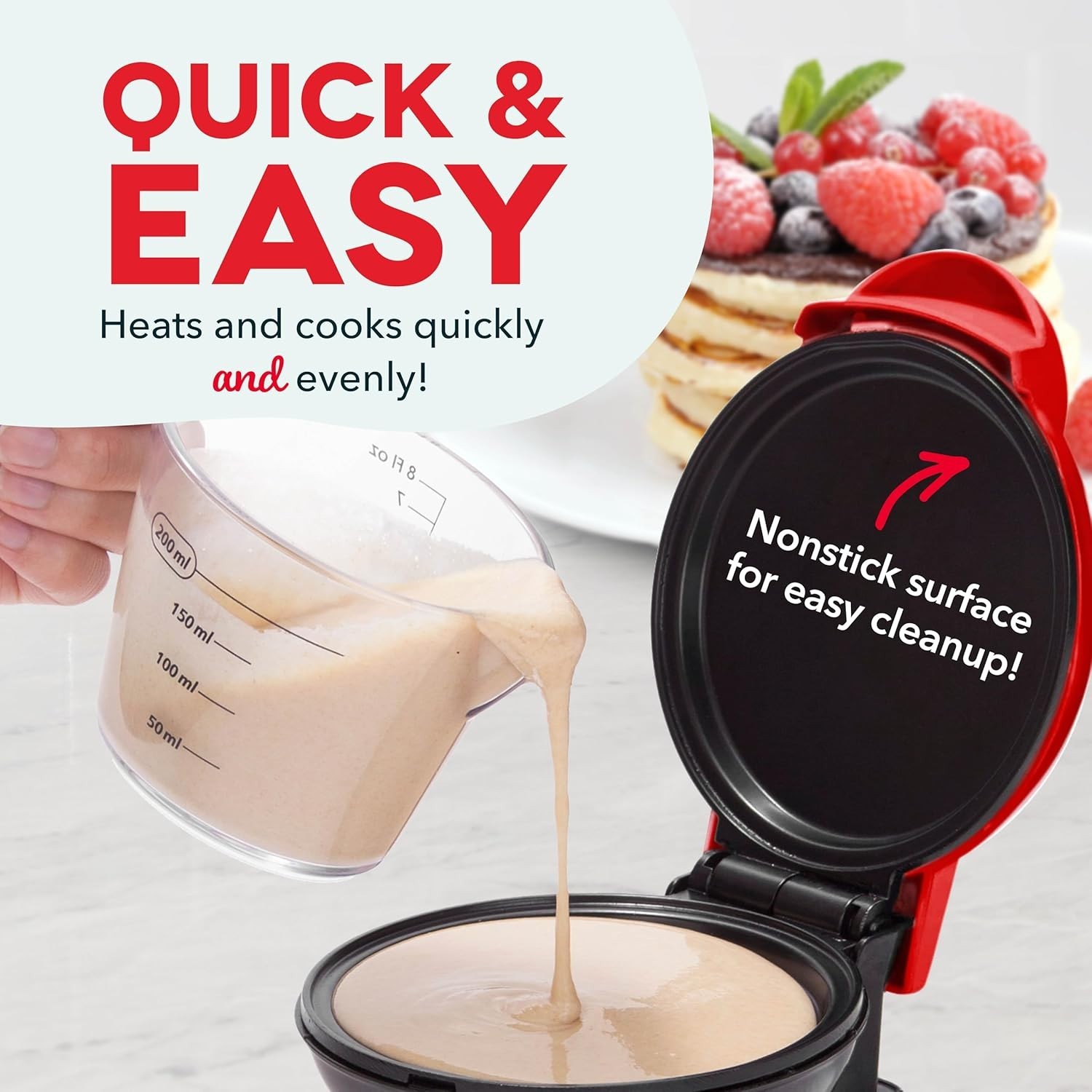 Maquina Para Hacer Panqueques Pancakes Hotcakes Huevos Galletas Mini Compacta US