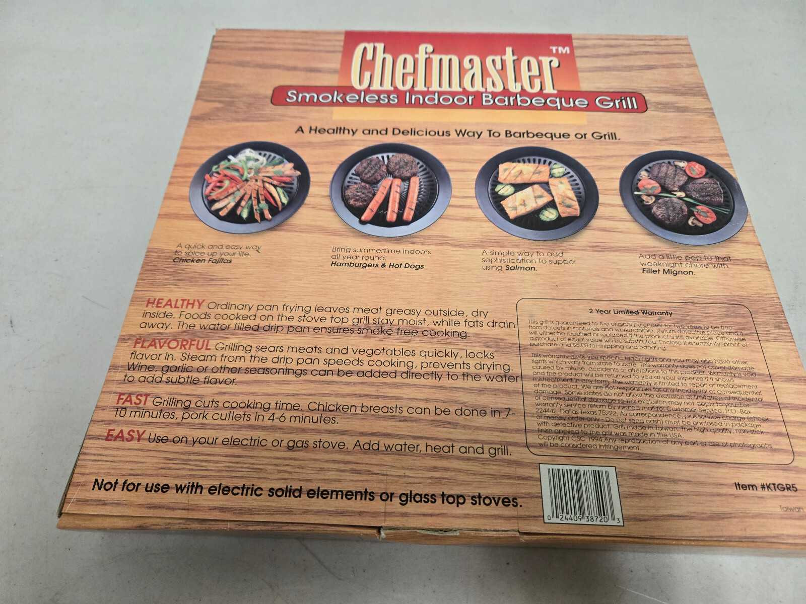 CHEFMASTER Smokeless Indoor Barbecue Grill – New Old Stock