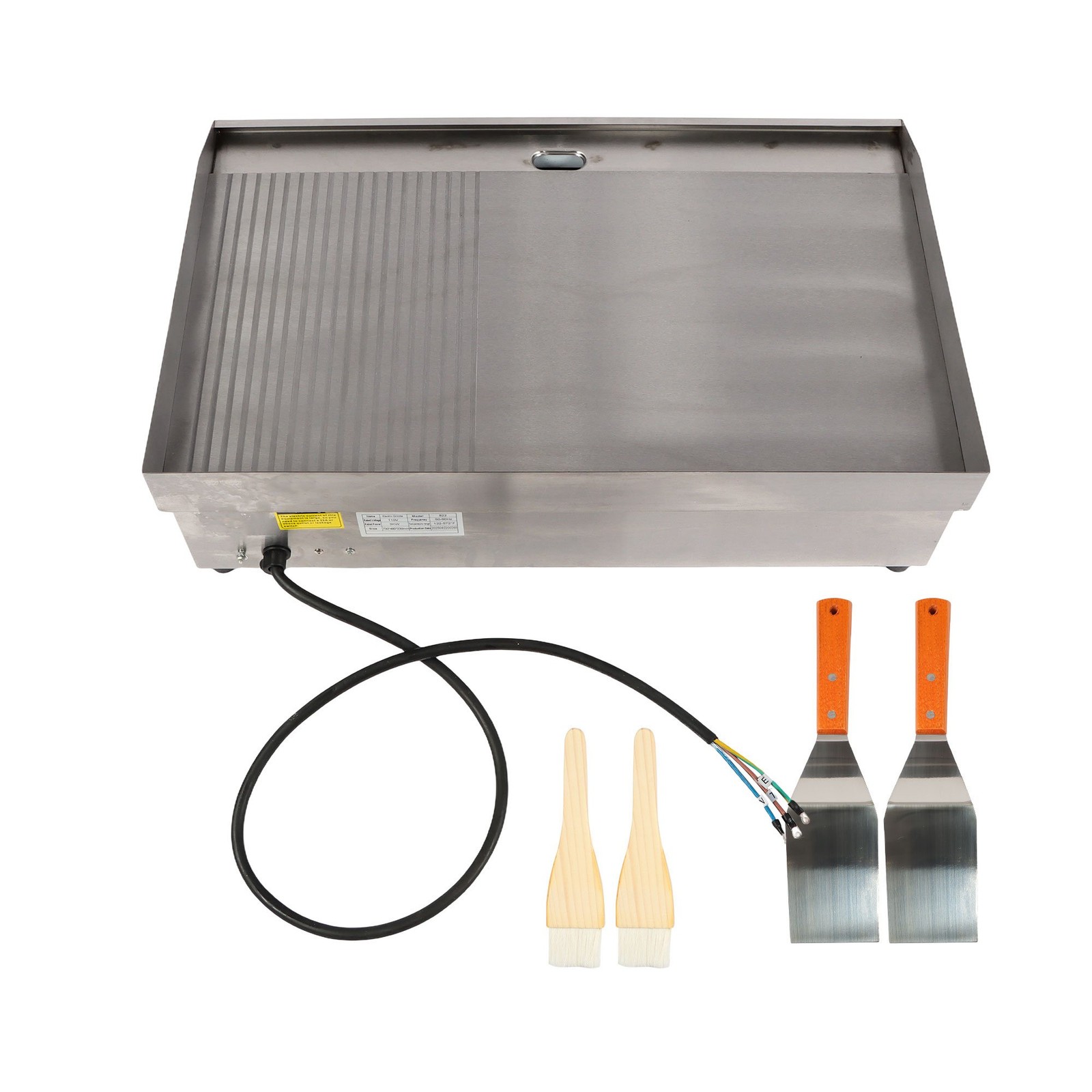 3000W 30″ Commercial Electric Griddle Fast Heat Up Semi-Flat Top Grill 122-572℉