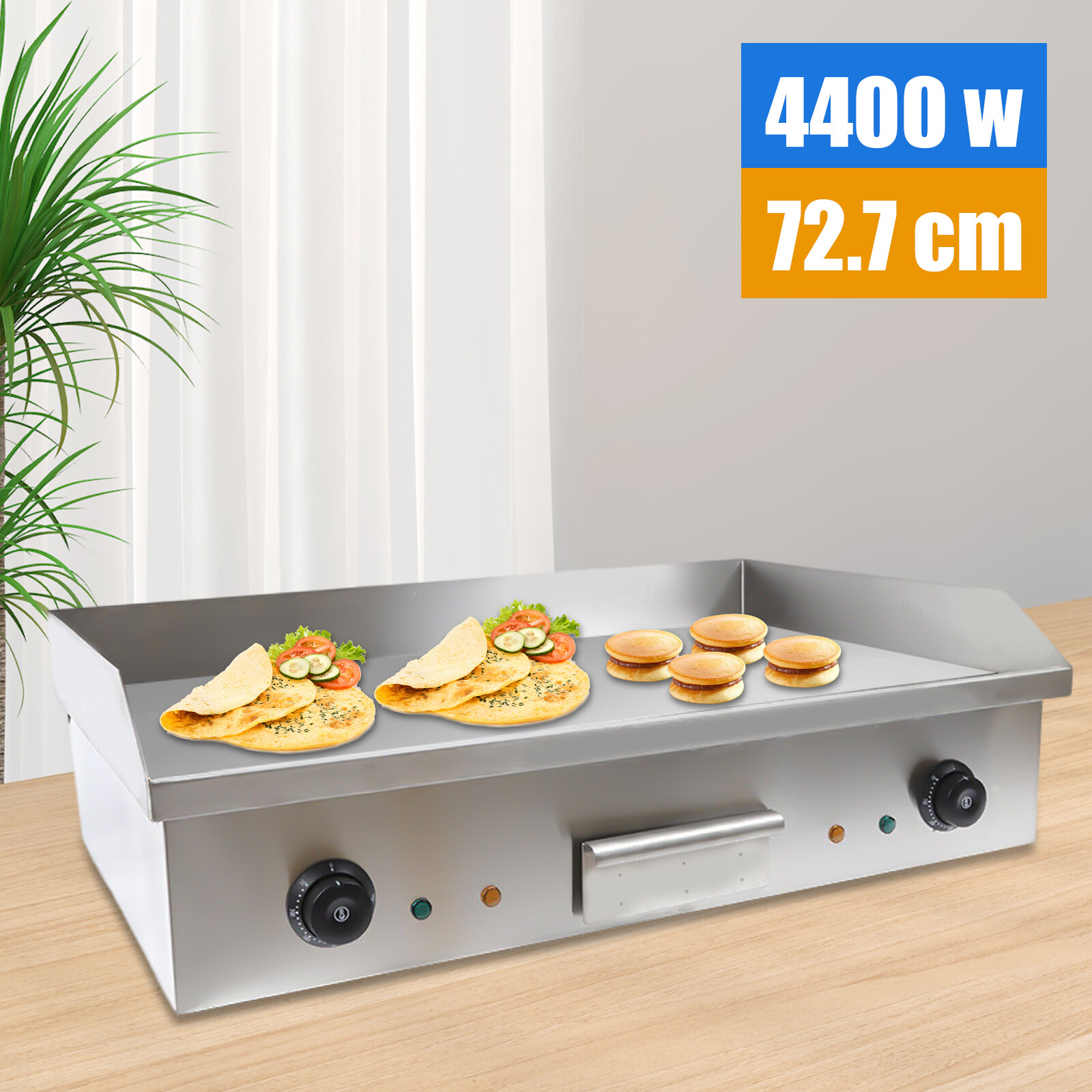 Double Control Electric Griddle Barbecue Cooktop 72.7*40cm Hot Plate 3kw