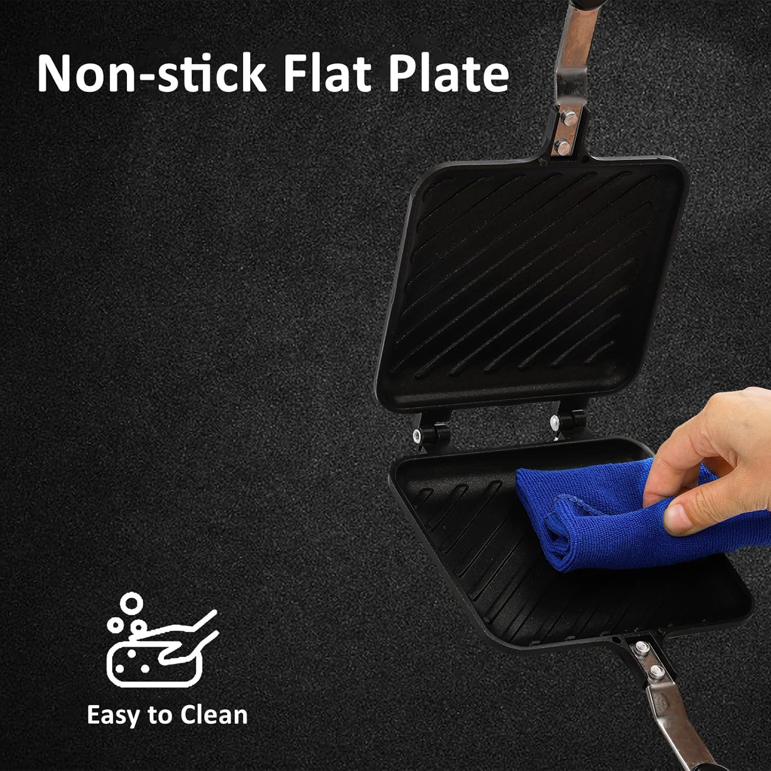 Sandwich Maker, Grilled Sandwich and Panini Maker Pan with Non-Stick Plates, Sto