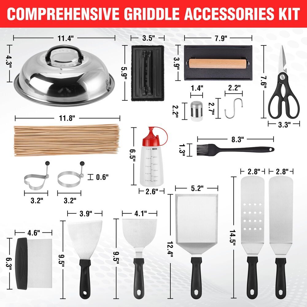 PARGRILL 128PC Griddle Accessories Kit Grilling Set Flat Top Grill Accessory Set
