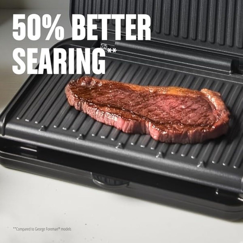 Adjustable Indoor Outdoor Electric Grill Removable Drip Tray Non Stick Cooking