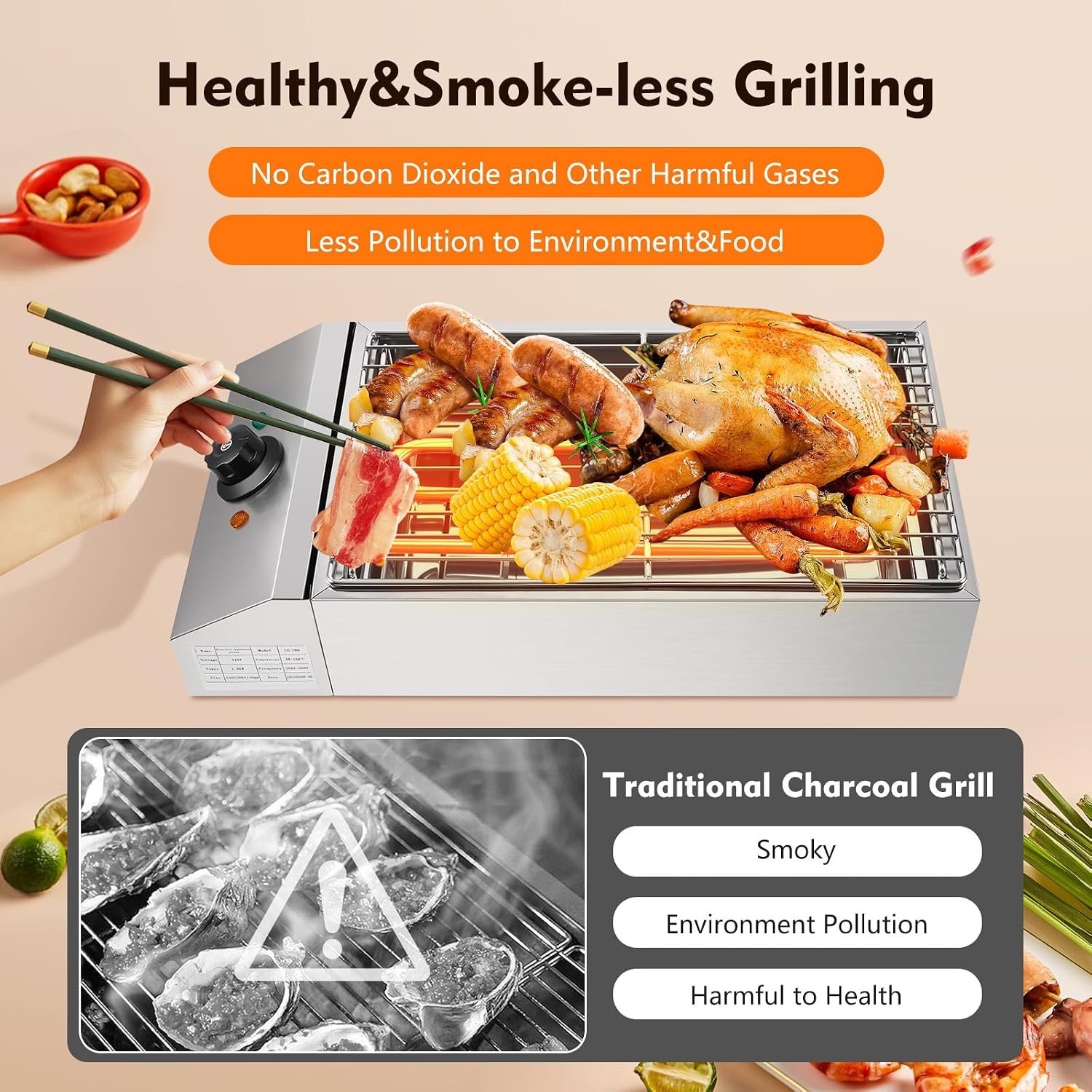 Home Electric Indoor Grill Portable Commercial Electric BBQ Grill Commercial