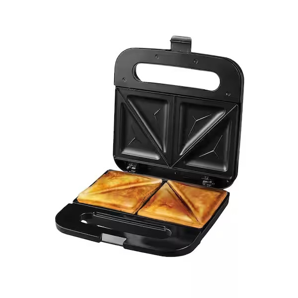 Electric Sandwich Maker, Non-Stick Plates, Indicator Lights, New-Black GPS401B