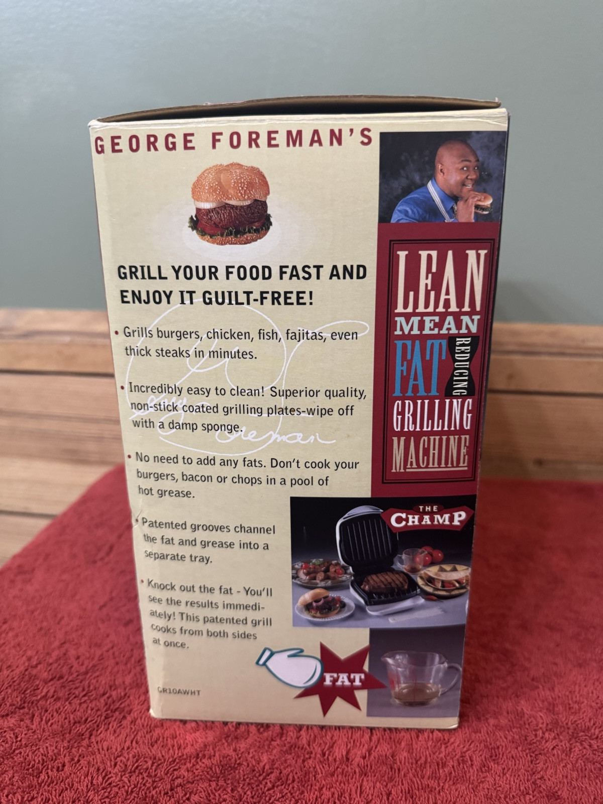 George Foreman Grill Lean Mean Fat Reducing Grilling Machine GR10A White