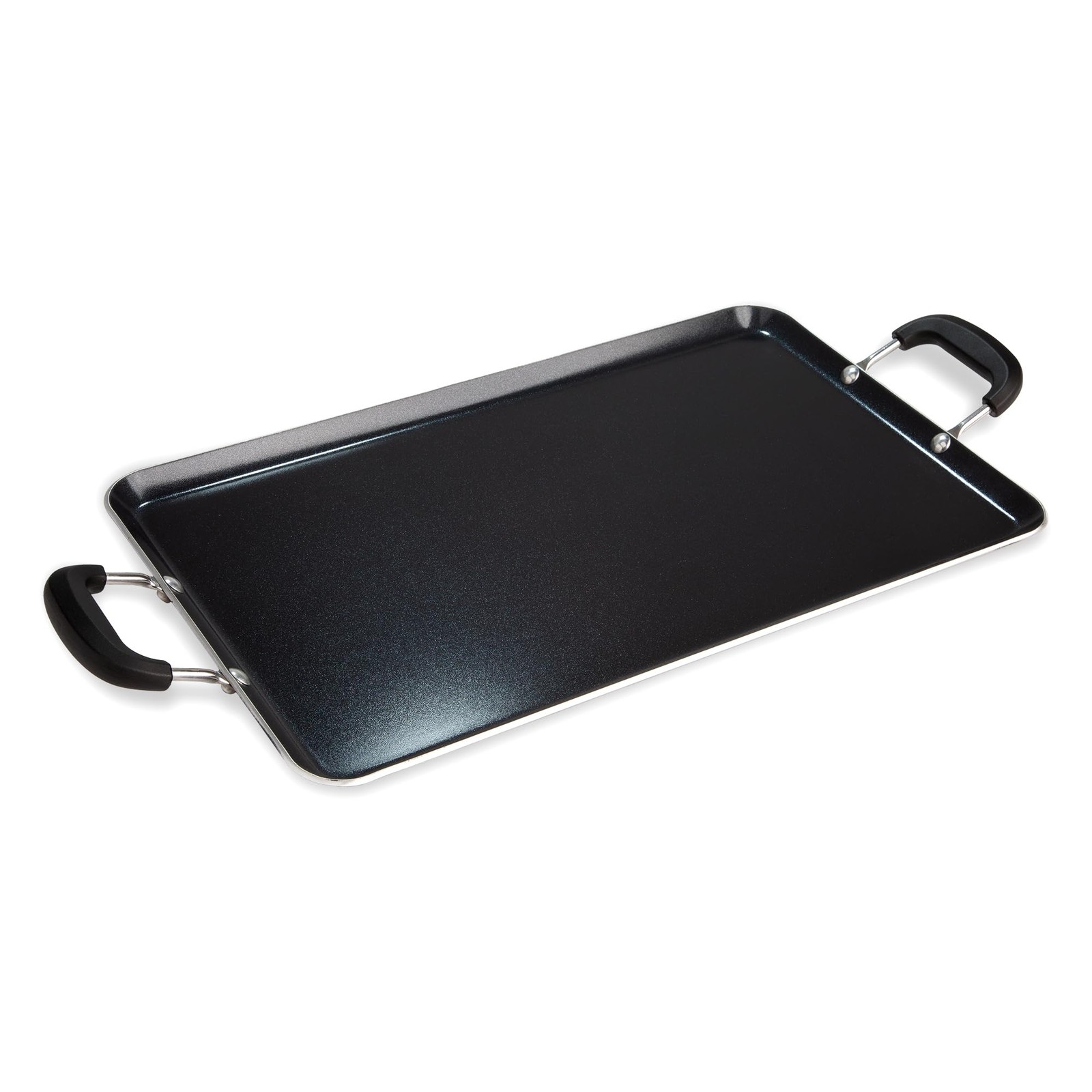 Artistry Nonstick Double Burner Griddle, Easy To Clean, Cool Touch Silicone Hand