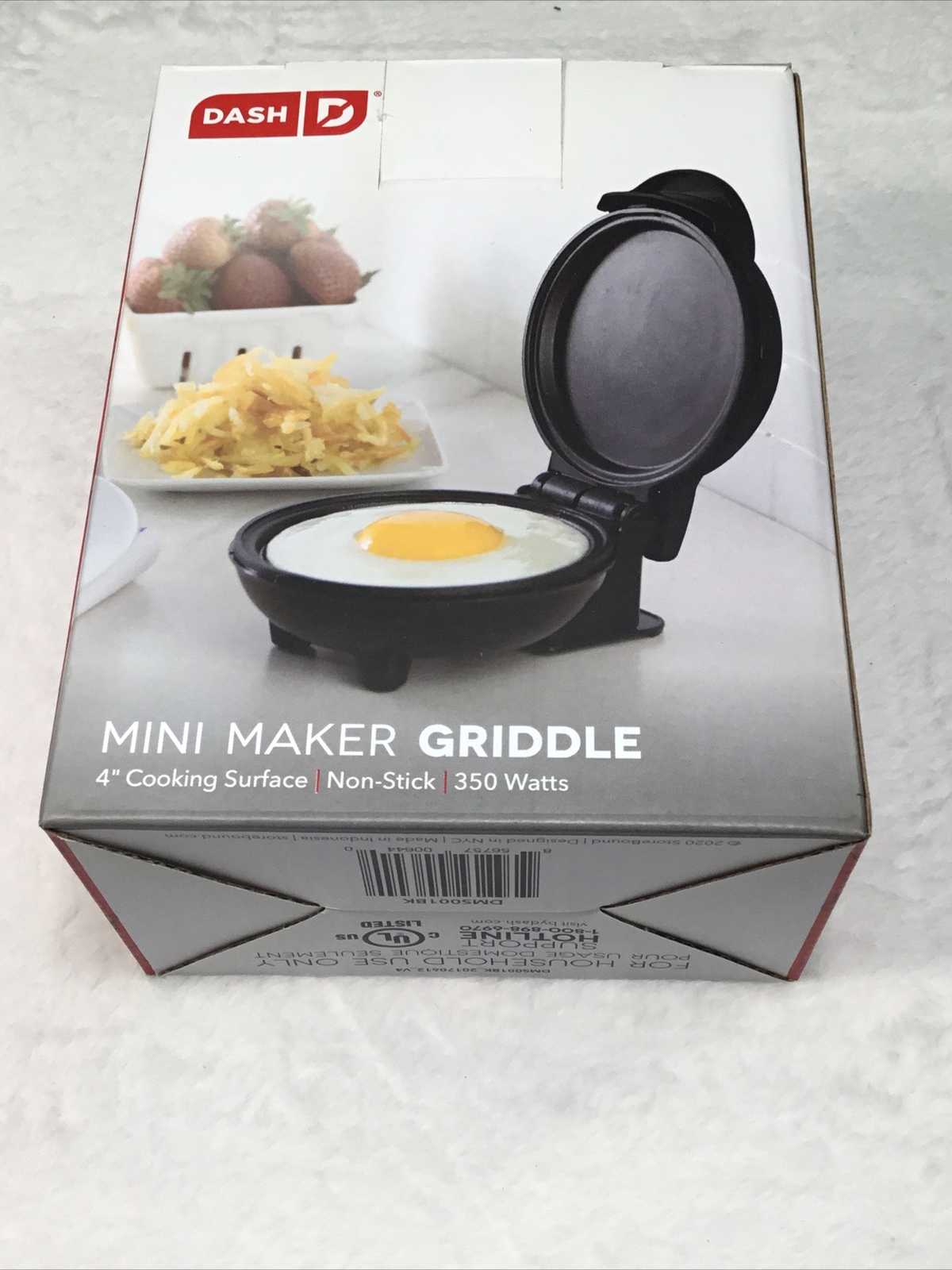 Dash Compact Mini Maker Griddle 4” Nonstick Cooking Surface Plug In 350 Watts