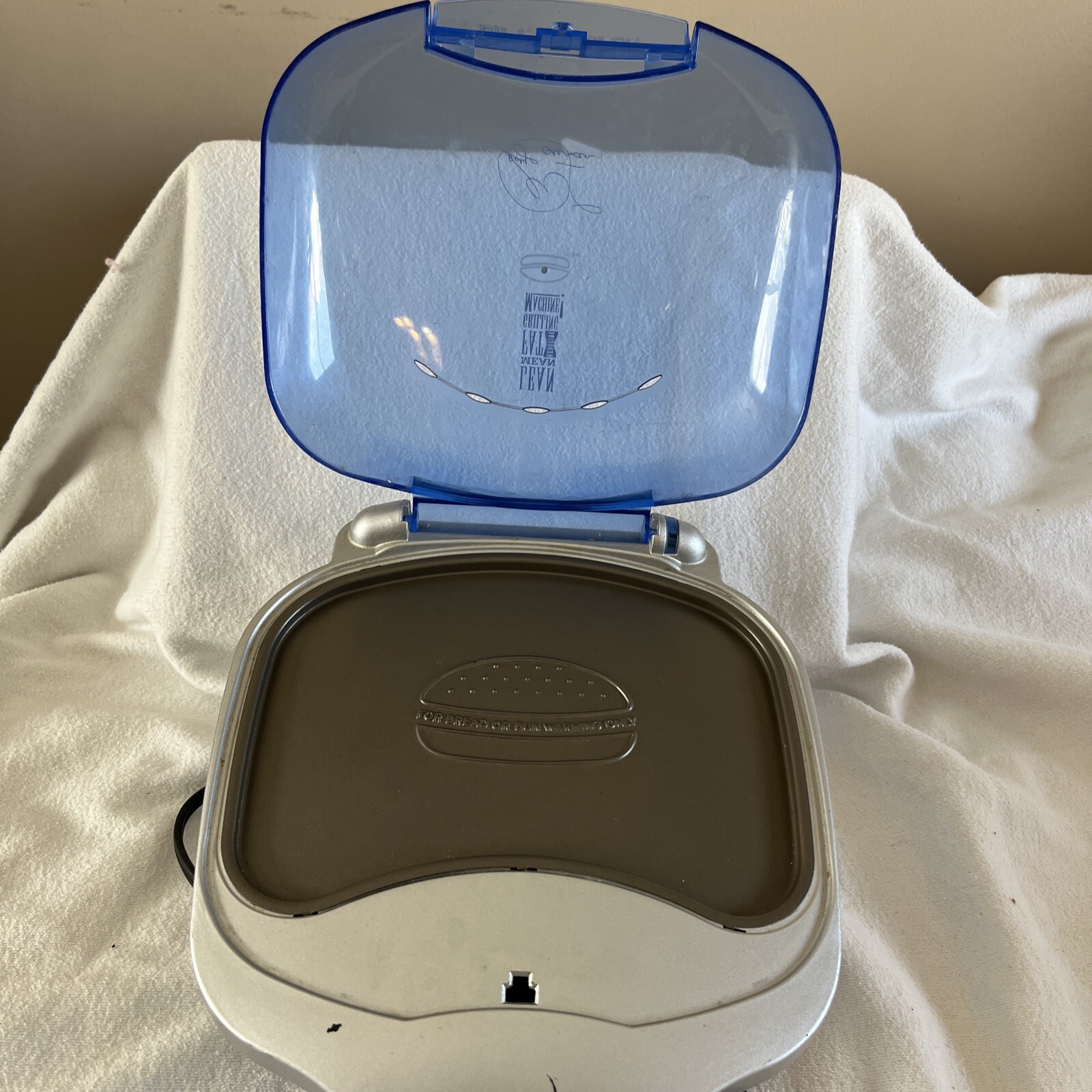 George Foreman Grill GR10ABW Champ Grilling Machine With Bun Warmer – Blue