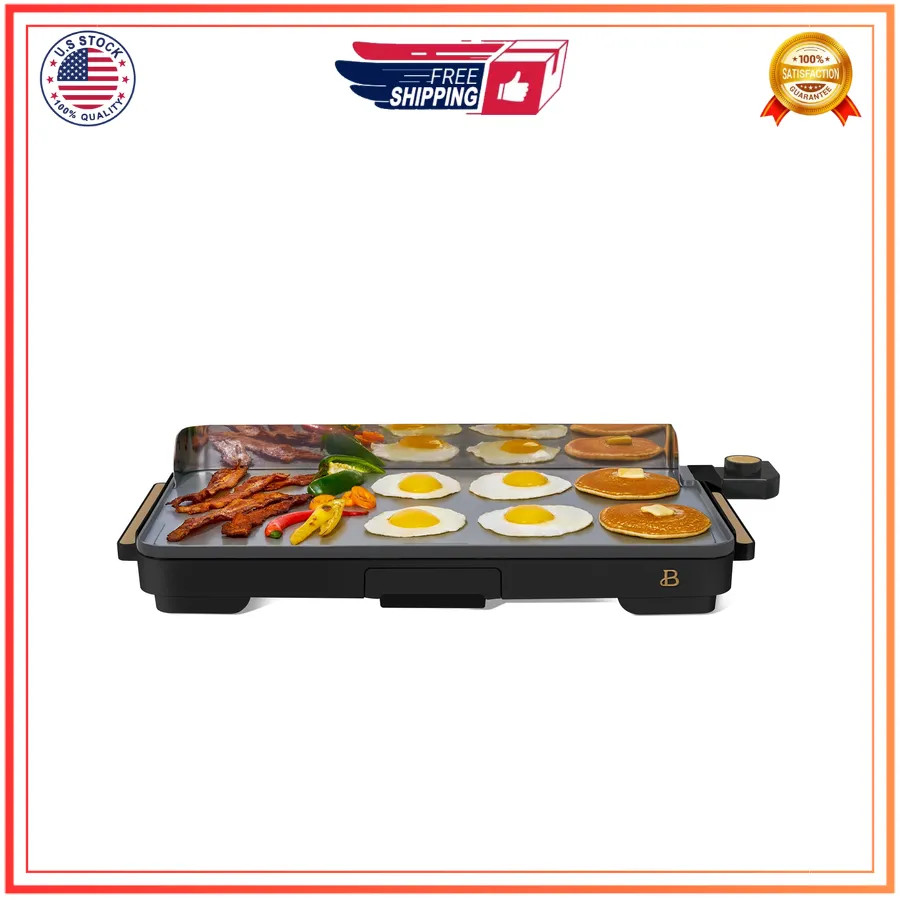 Beautiful Drew Barrymore 12×22 XL Electric Griddle Nonstick Black Sesame