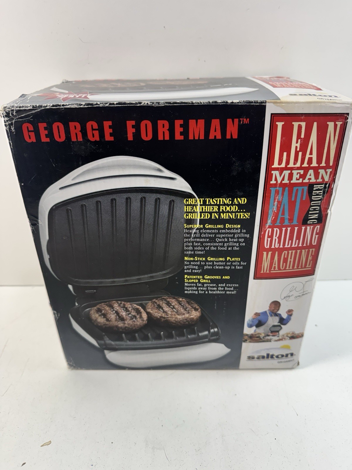 George Foreman Lean Mean Fat Grilling Machine (GR10AWHT) Indoor Grill – Open Box