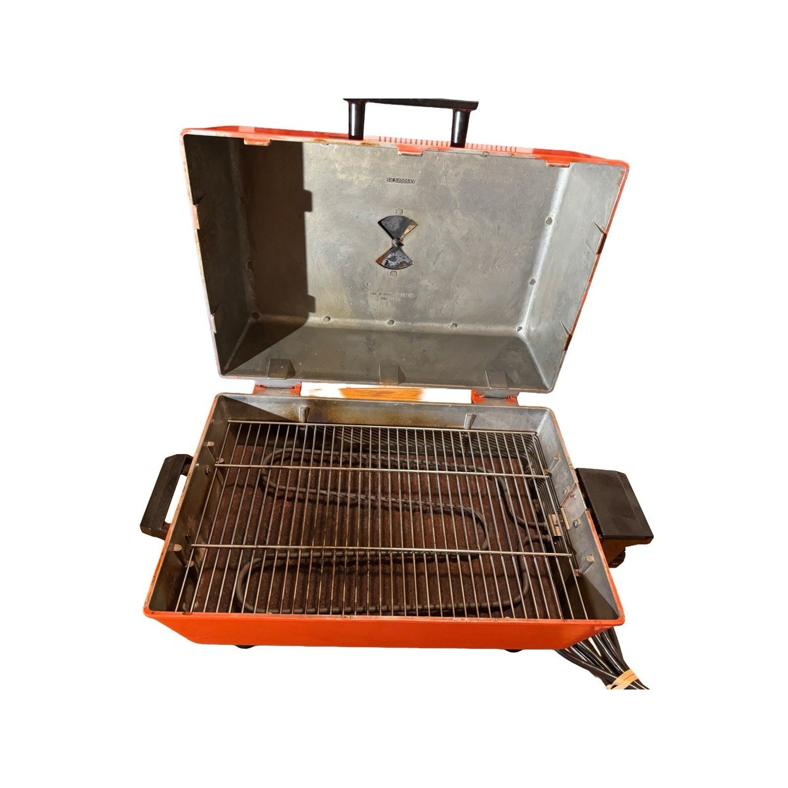 Big Extremely Rare Vintage Orange Kenmore Electric Cooking Grill Appliance ECB-3