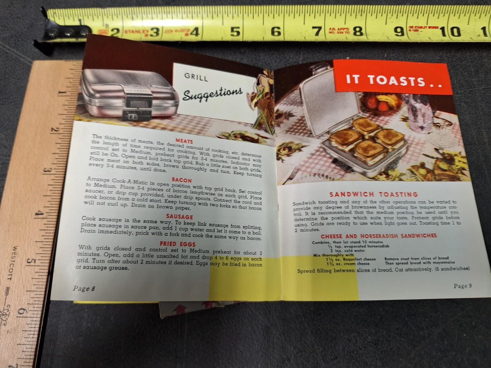 1948 Universal Cook-O-Matic Waffle Grill Recipes Cookbook Vintage
