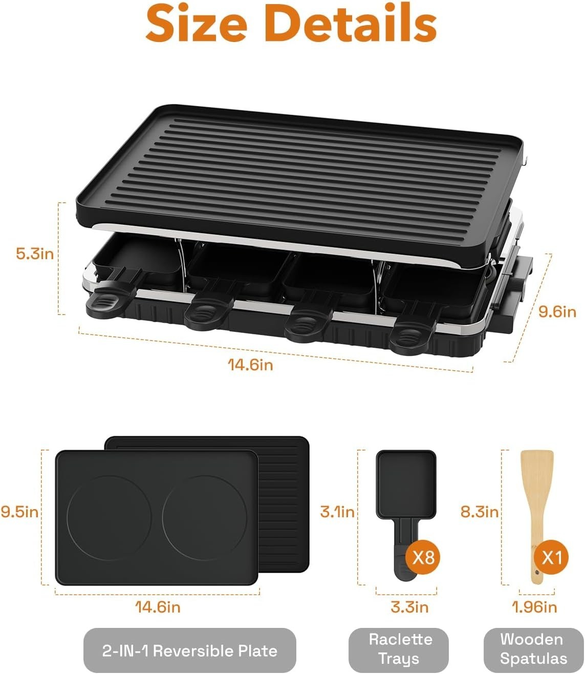 Versatile 2-in-1 Electric Raclette Grill & Griddle for Engaging Dinner Parties