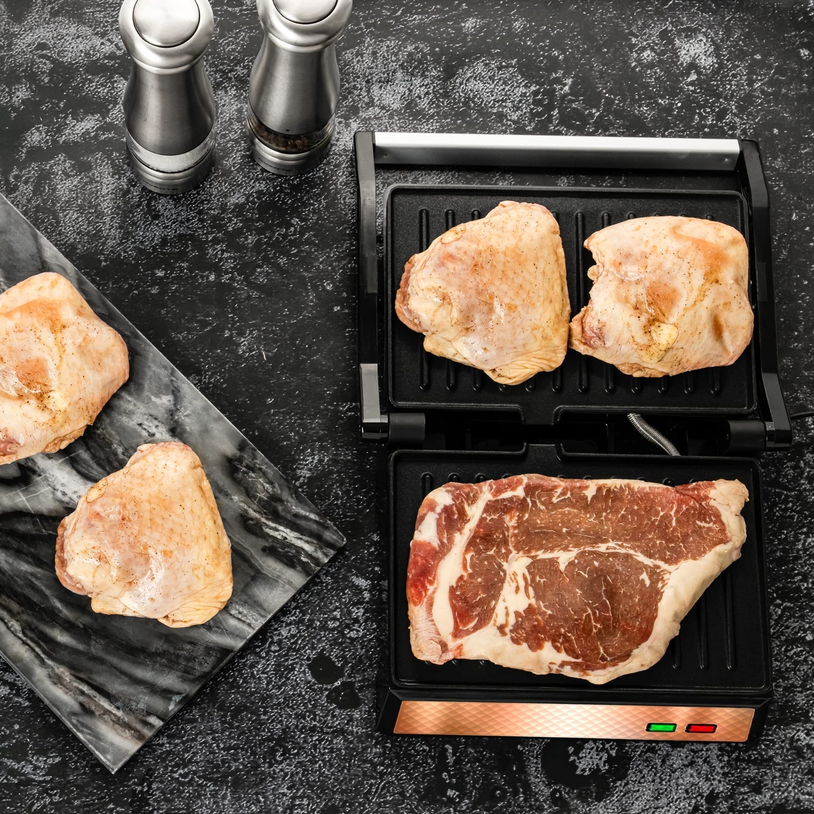 Electric Panini Press Sandwich Maker – 180° Non-Stick Grill for Quesadillas, Bur