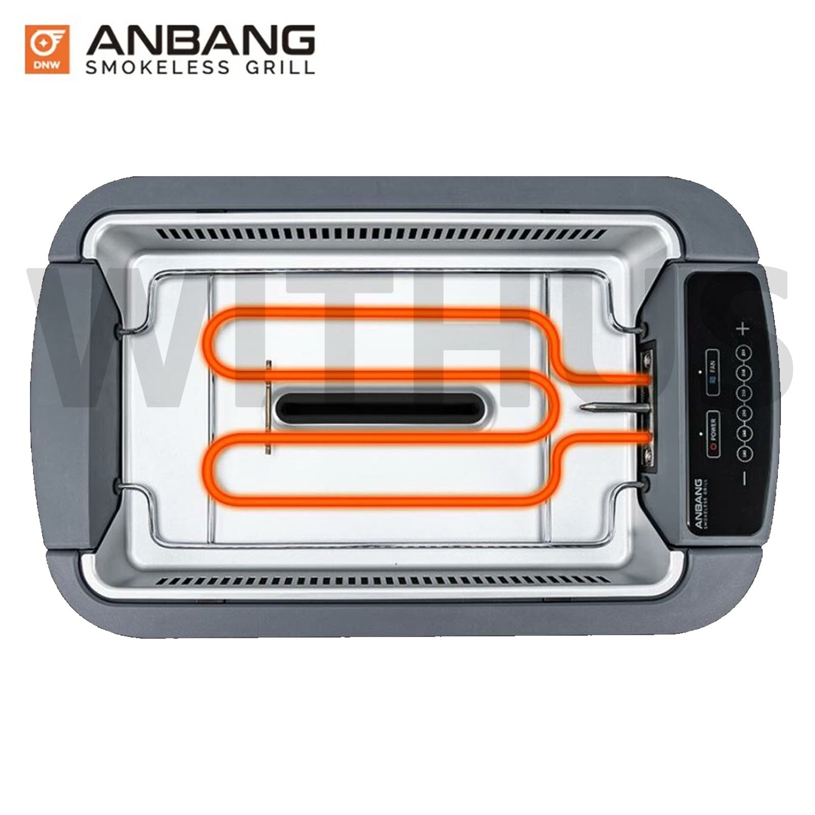 ANBANG Grill AB901MF Smokeless Grill Electric Indoor Grill BBQ Party- Beige 220V