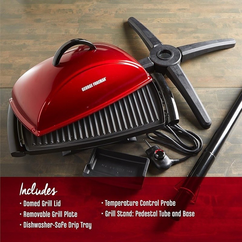 Electric Grill Non-Stick Adjustable Temperature Fat Removing Portable BBQ New