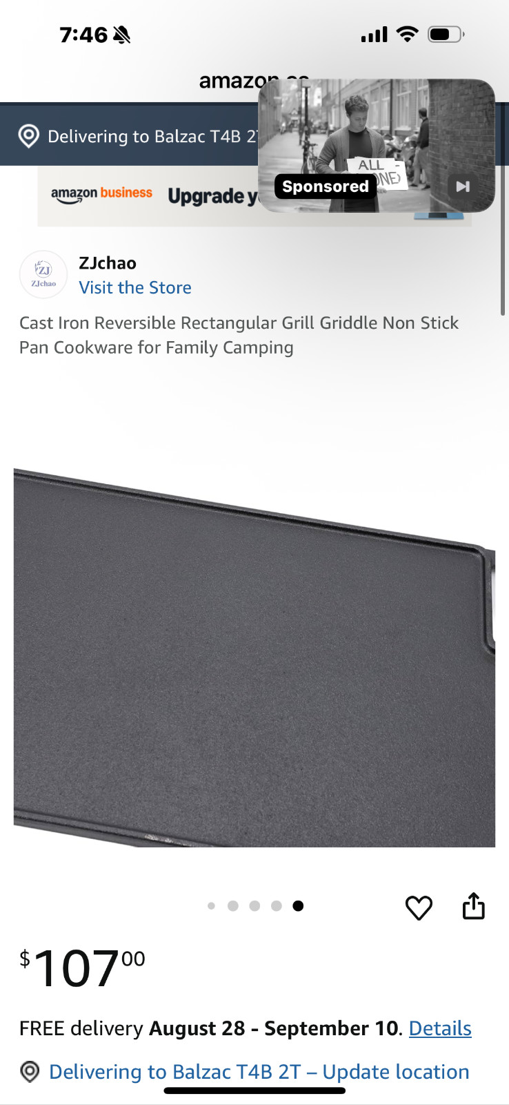 DOUBLE SIDED CAST IRON GRIDDLE PLATE – REPLACEMENT EASY TO CLEAN CAMPING GRILL