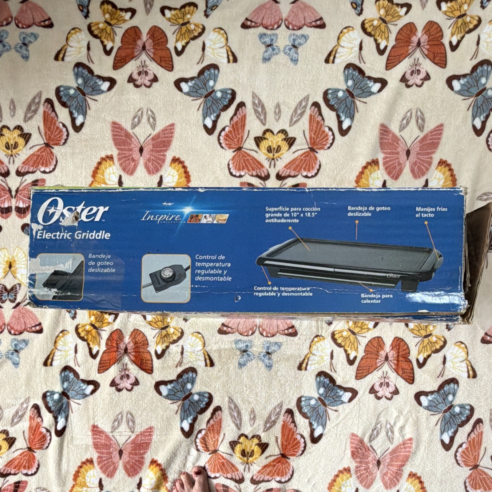 Oster CKSTGRFM-1018 Electric Griddle 1500W Non-Stick Warming Tray Black
