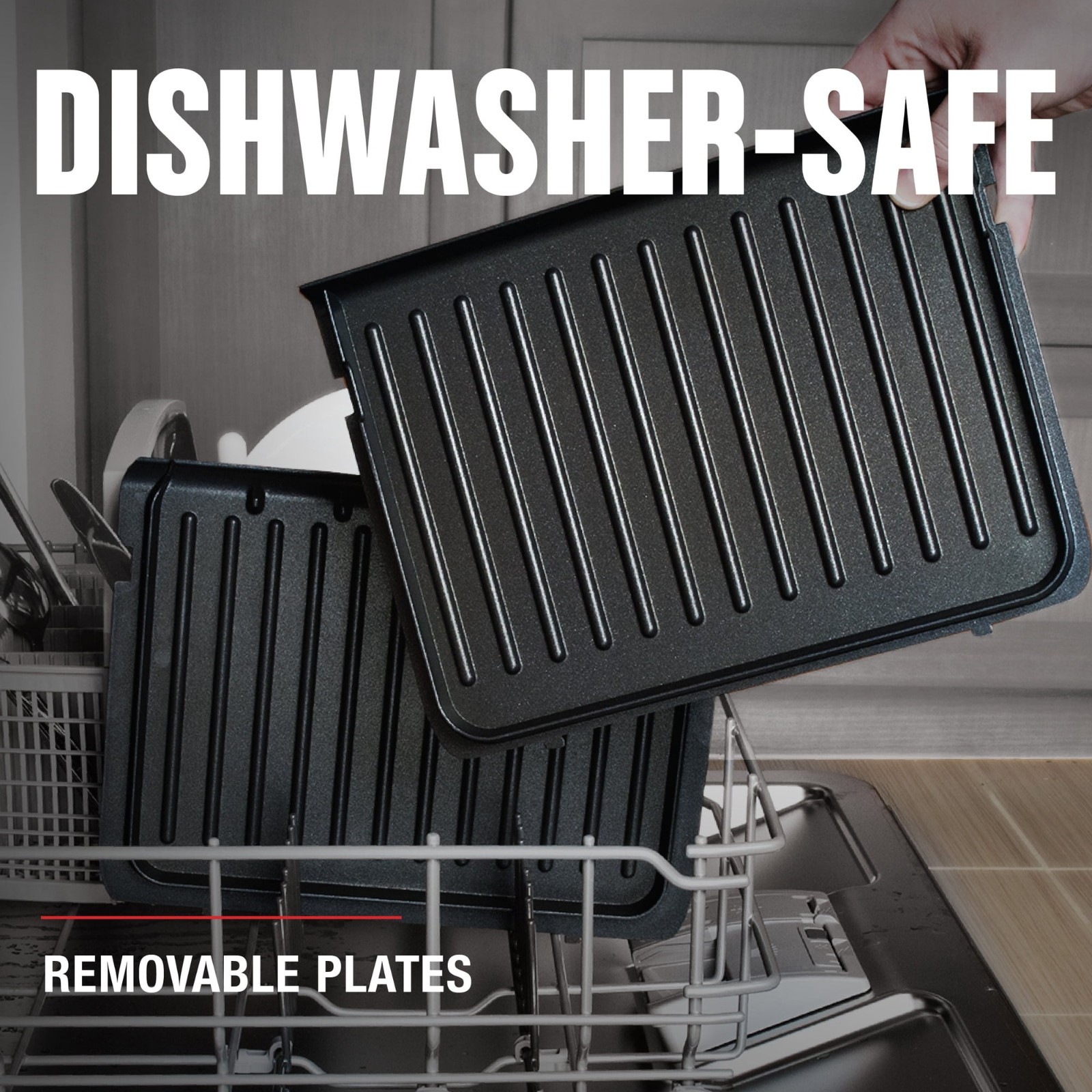 George Foreman GRP1065B 4 Serving Grill Removable Plates Panini Black FREESHIP