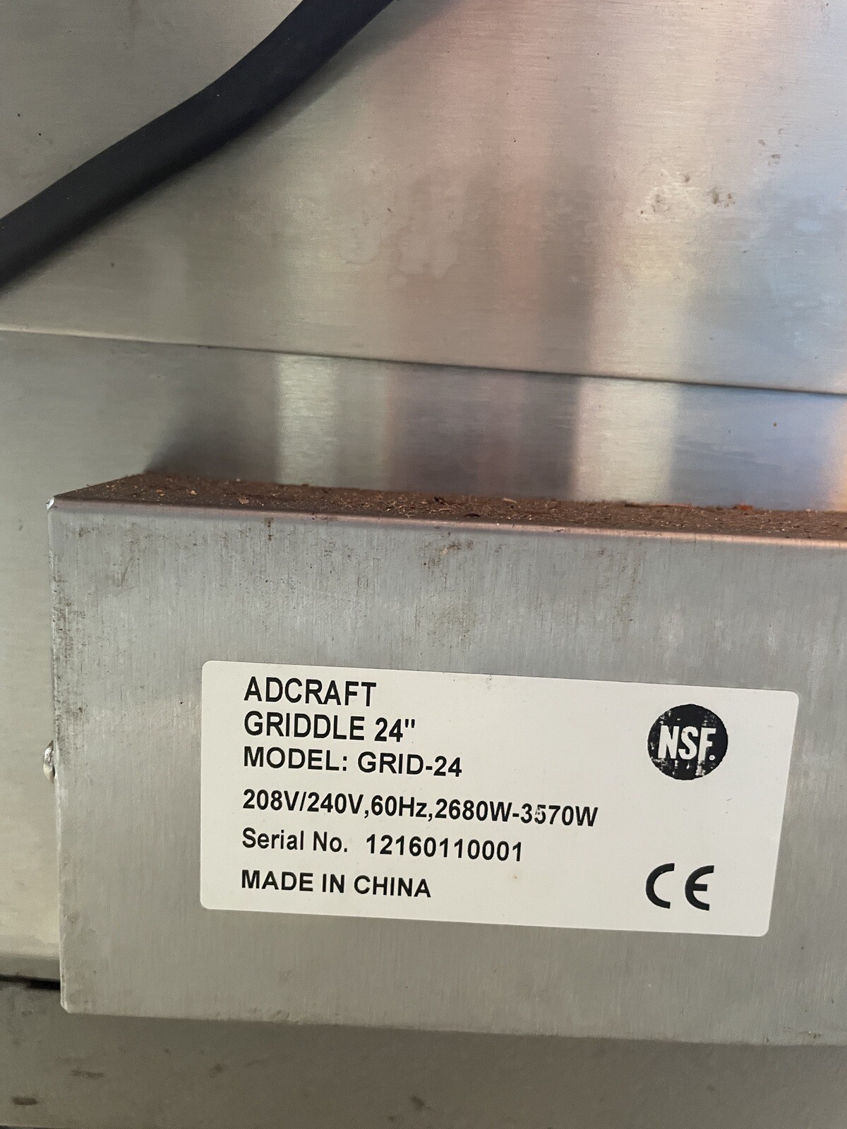 Flat Head Griddle; Adcraft, Used, Electric, Grid-24 24”