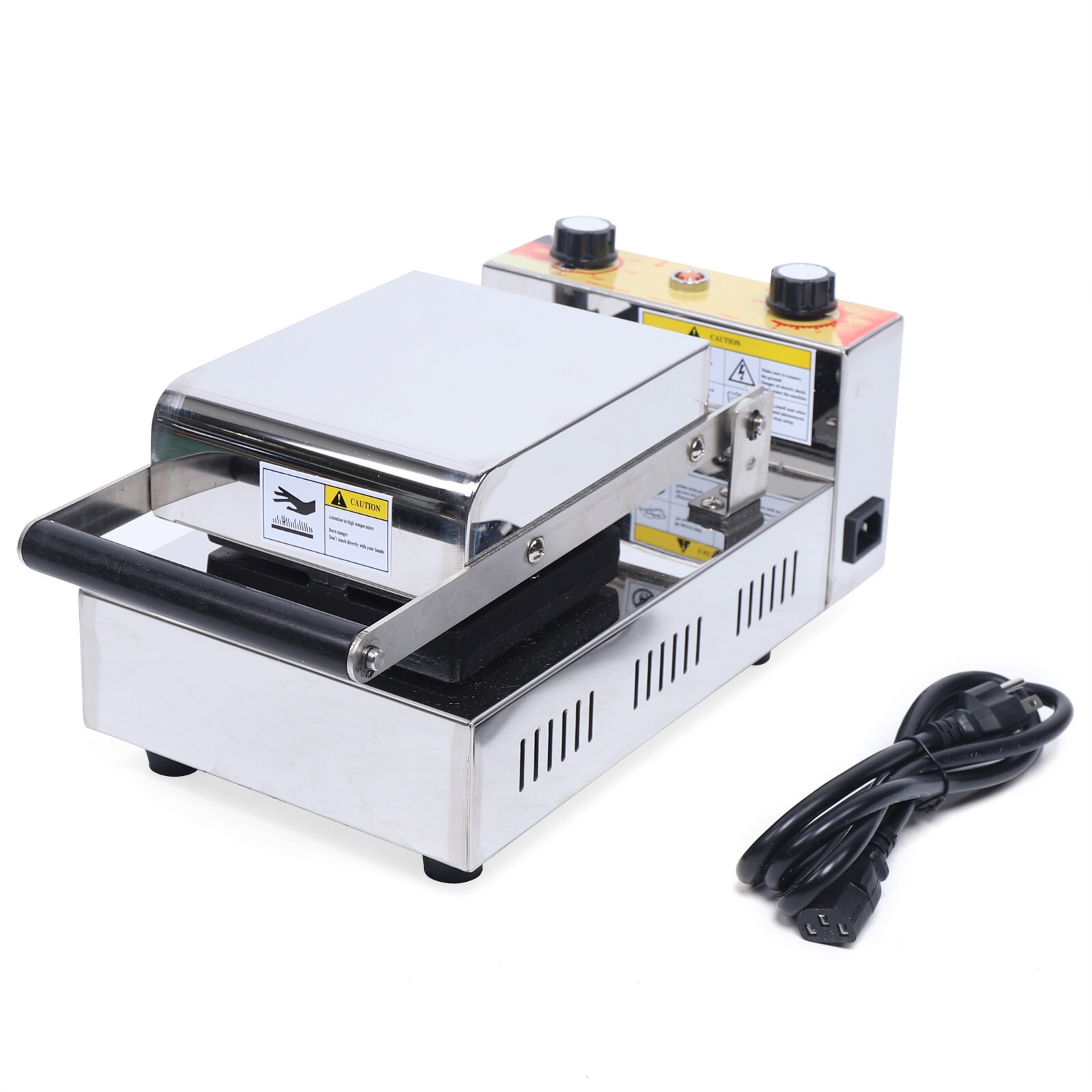 Ice Cream Waffle Machine Commercial Burger Grill Gelato Panini Press Maker