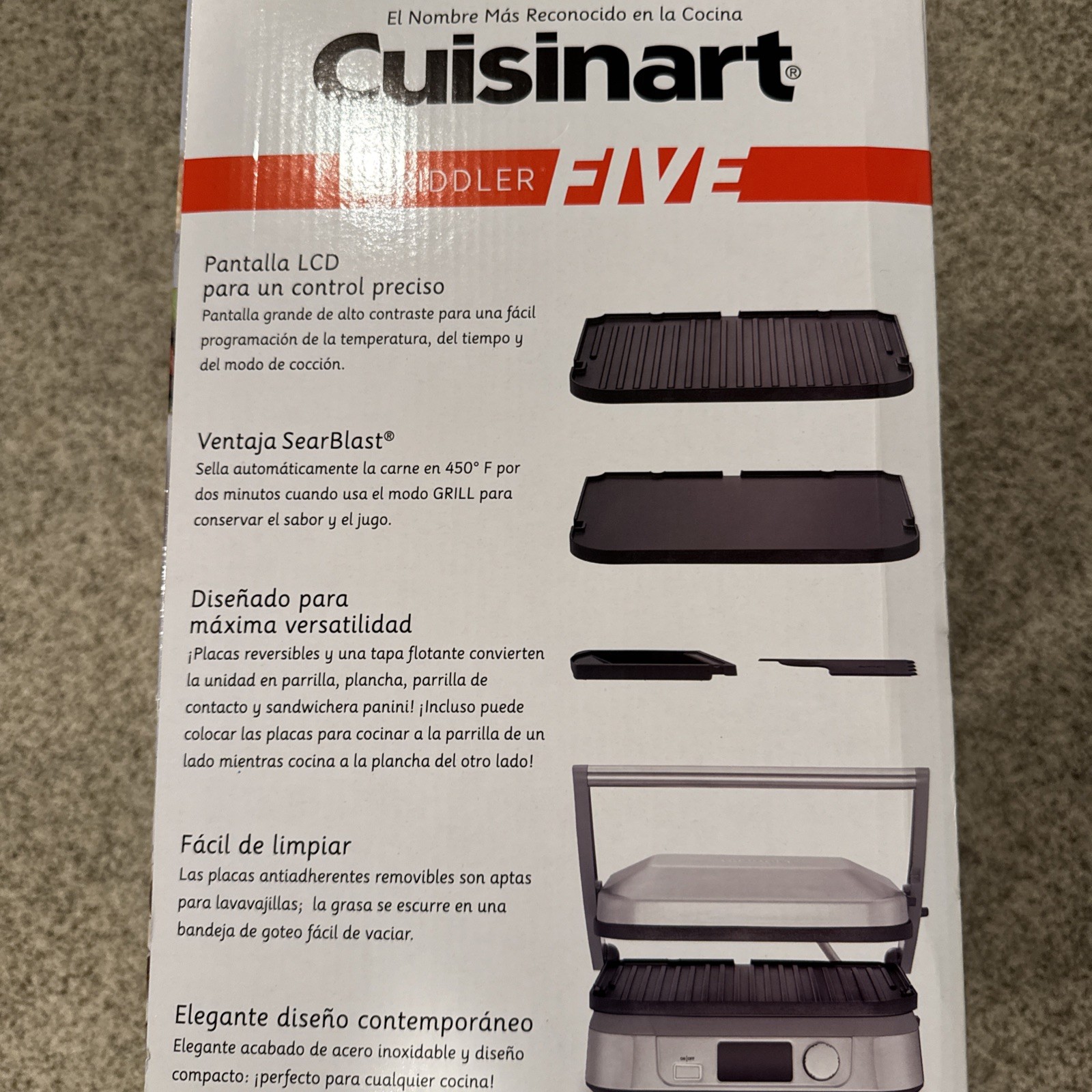 Cuisinart Griddler Five Electric Grill and Griddle New