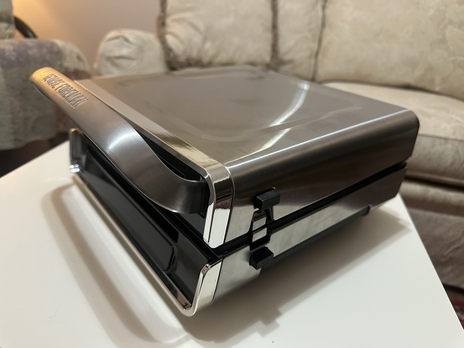George Foreman Electric Contact Grill Stainless Steel Temp Control Timer