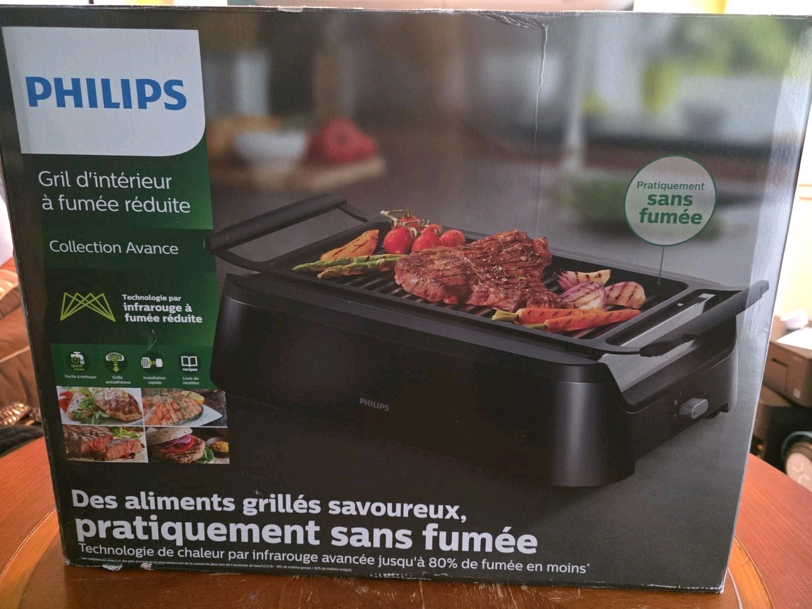 Philips HD6371 Smokeless Indoor Grill Advanced 1660W Infrared Heat Cooker NEW