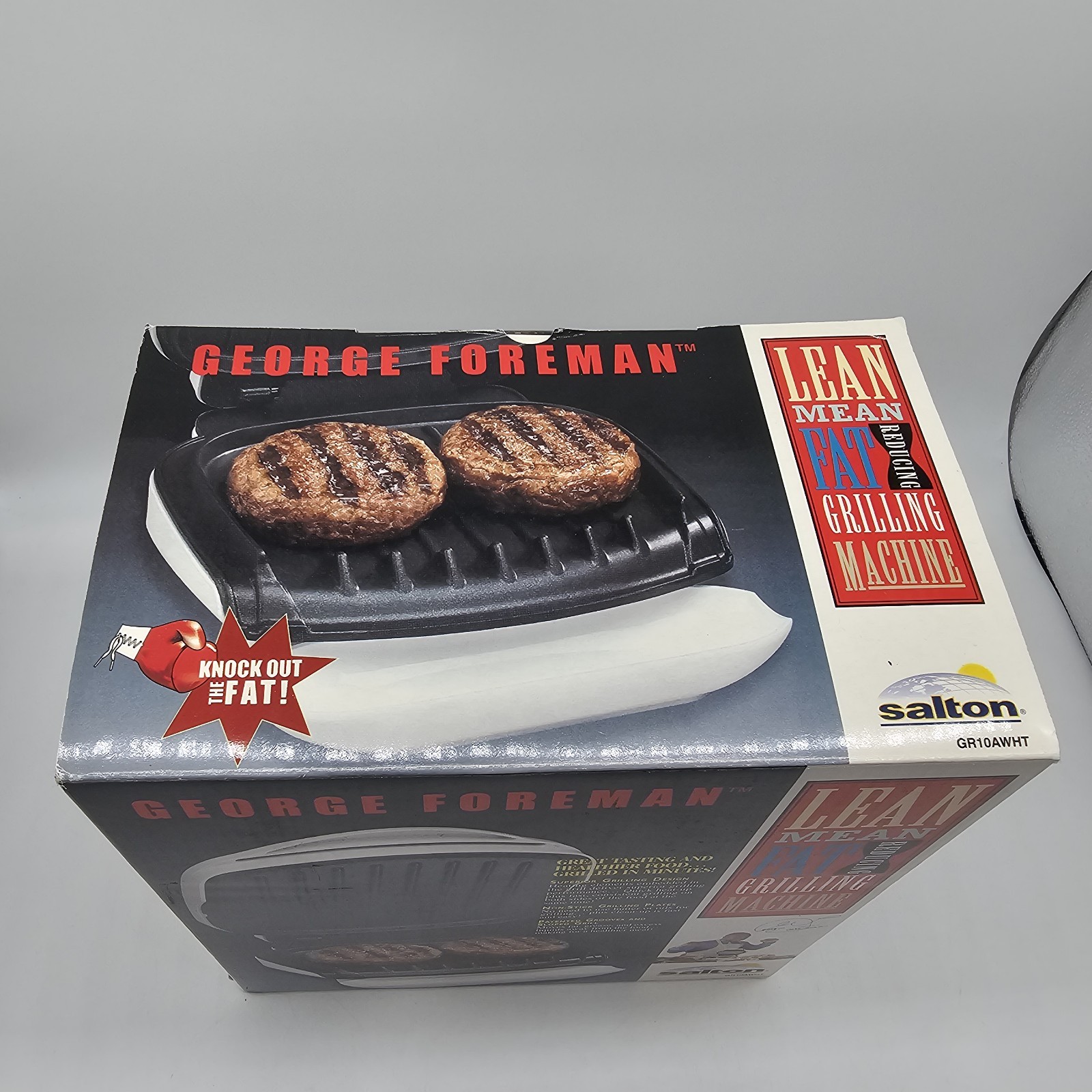 George Foreman GR10AWHT Lean Mean Fat Reducing Grill Vintage 2000 Y2K Old Stock